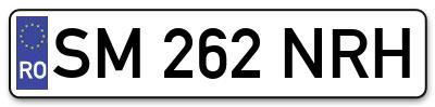 Placuta inmatriculare numar auto  SM-262-NRH, SM 262 NRH, SM262NRH