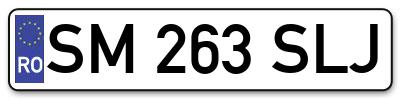 Placuta inmatriculare numar auto  SM-263-SLJ, SM 263 SLJ, SM263SLJ