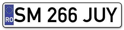 Placuta inmatriculare numar auto  SM-266-JUY, SM 266 JUY, SM266JUY