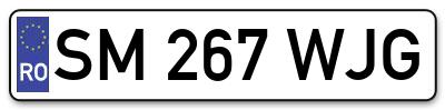 Placuta inmatriculare numar auto  SM-267-WJG, SM 267 WJG, SM267WJG