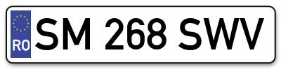 Placuta inmatriculare numar auto  SM-268-SWV, SM 268 SWV, SM268SWV