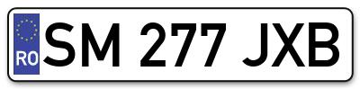 Placuta inmatriculare numar auto  SM-277-JXB, SM 277 JXB, SM277JXB