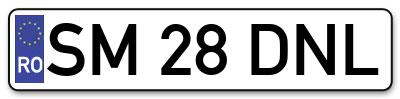 Placuta inmatriculare numar auto  SM-28-DNL, SM 28 DNL, SM28DNL