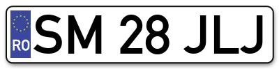 Placuta inmatriculare numar auto  SM-28-JLJ, SM 28 JLJ, SM28JLJ