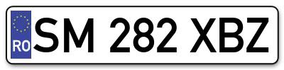 Placuta inmatriculare numar auto  SM-282-XBZ, SM 282 XBZ, SM282XBZ