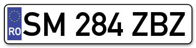 Placuta inmatriculare numar auto  SM-284-ZBZ, SM 284 ZBZ, SM284ZBZ