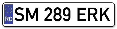 Placuta inmatriculare numar auto  SM-289-ERK, SM 289 ERK, SM289ERK