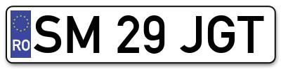 Placuta inmatriculare numar auto  SM-29-JGT, SM 29 JGT, SM29JGT