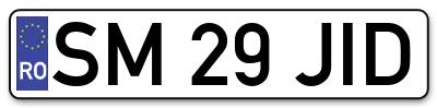 Placuta inmatriculare numar auto  SM-29-JID, SM 29 JID, SM29JID