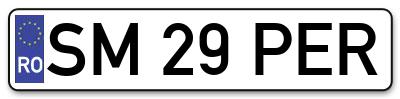 Placuta inmatriculare numar auto  SM-29-PER, SM 29 PER, SM29PER