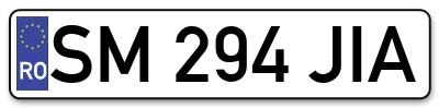 Placuta inmatriculare numar auto  SM-294-JIA, SM 294 JIA, SM294JIA