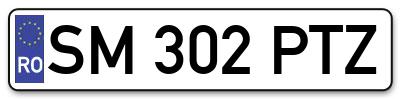 Placuta inmatriculare numar auto  SM-302-PTZ, SM 302 PTZ, SM302PTZ