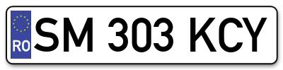Placuta inmatriculare numar auto  SM-303-KCY, SM 303 KCY, SM303KCY