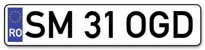 Placuta inmatriculare numar auto  SM-31-OGD, SM 31 OGD, SM31OGD
