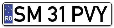 Placuta inmatriculare numar auto  SM-31-PVY, SM 31 PVY, SM31PVY
