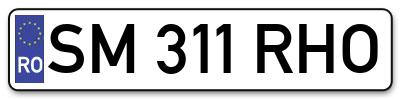 Placuta inmatriculare numar auto  SM-311-RHO, SM 311 RHO, SM311RHO