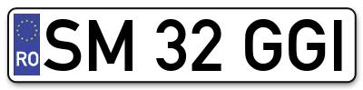 Placuta inmatriculare numar auto  SM-32-GGI, SM 32 GGI, SM32GGI
