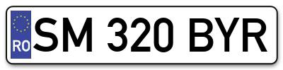 Placuta inmatriculare numar auto  SM-320-BYR, SM 320 BYR, SM320BYR