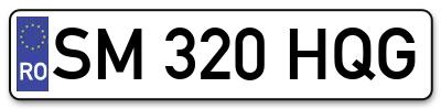 Placuta inmatriculare numar auto  SM-320-HQG, SM 320 HQG, SM320HQG