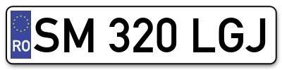 Placuta inmatriculare numar auto  SM-320-LGJ, SM 320 LGJ, SM320LGJ
