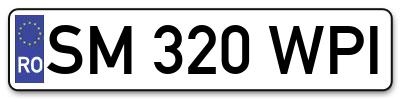 Placuta inmatriculare numar auto  SM-320-WPI, SM 320 WPI, SM320WPI