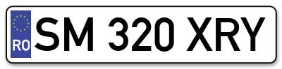 Placuta inmatriculare numar auto  SM-320-XRY, SM 320 XRY, SM320XRY