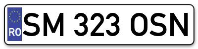 Placuta inmatriculare numar auto  SM-323-OSN, SM 323 OSN, SM323OSN
