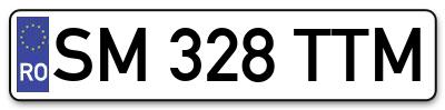 Placuta inmatriculare numar auto  SM-328-TTM, SM 328 TTM, SM328TTM