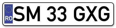 Placuta inmatriculare numar auto  SM-33-GXG, SM 33 GXG, SM33GXG
