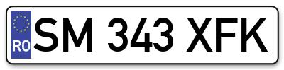 Placuta inmatriculare numar auto  SM-343-XFK, SM 343 XFK, SM343XFK