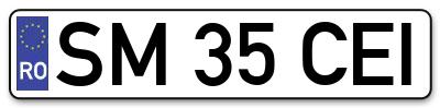 Placuta inmatriculare numar auto  SM-35-CEI, SM 35 CEI, SM35CEI