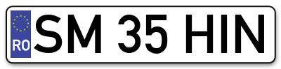 Placuta inmatriculare numar auto  SM-35-HIN, SM 35 HIN, SM35HIN