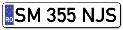 Placuta inmatriculare numar auto  SM-355-NJS, SM 355 NJS, SM355NJS