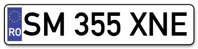Placuta inmatriculare numar auto  SM-355-XNE, SM 355 XNE, SM355XNE