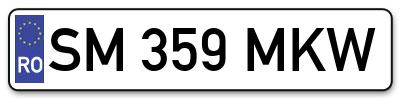 Placuta inmatriculare numar auto  SM-359-MKW, SM 359 MKW, SM359MKW
