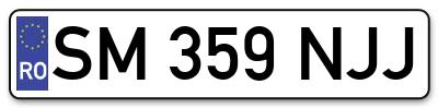 Placuta inmatriculare numar auto  SM-359-NJJ, SM 359 NJJ, SM359NJJ