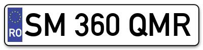 Placuta inmatriculare numar auto  SM-360-QMR, SM 360 QMR, SM360QMR