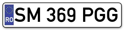 Placuta inmatriculare numar auto  SM-369-PGG, SM 369 PGG, SM369PGG