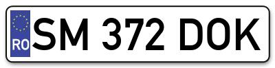 Placuta inmatriculare numar auto  SM-372-DOK, SM 372 DOK, SM372DOK