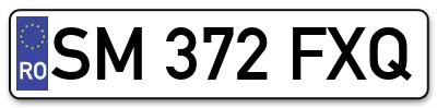 Placuta inmatriculare numar auto  SM-372-FXQ, SM 372 FXQ, SM372FXQ