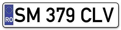 Placuta inmatriculare numar auto  SM-379-CLV, SM 379 CLV, SM379CLV