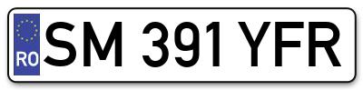 Placuta inmatriculare numar auto  SM-391-YFR, SM 391 YFR, SM391YFR