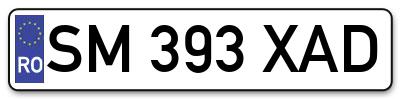 Placuta inmatriculare numar auto  SM-393-XAD, SM 393 XAD, SM393XAD