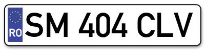 Placuta inmatriculare numar auto  SM-404-CLV, SM 404 CLV, SM404CLV