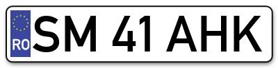 Placuta inmatriculare numar auto  SM-41-AHK, SM 41 AHK, SM41AHK