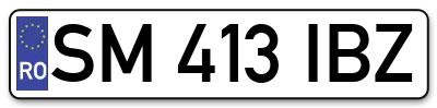 Placuta inmatriculare numar auto  SM-413-IBZ, SM 413 IBZ, SM413IBZ