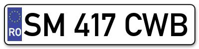 Placuta inmatriculare numar auto  SM-417-CWB, SM 417 CWB, SM417CWB