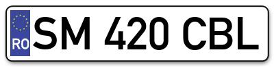 Placuta inmatriculare numar auto  SM-420-CBL, SM 420 CBL, SM420CBL