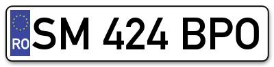 Placuta inmatriculare numar auto  SM-424-BPO, SM 424 BPO, SM424BPO