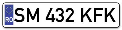 Placuta inmatriculare numar auto  SM-432-KFK, SM 432 KFK, SM432KFK